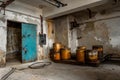 Industrial interior with storage tank Royalty Free Stock Photo