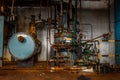 Industrial interior with storage tank Royalty Free Stock Photo