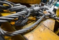 Industrial interior with wire rope in a building