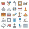 Industrial Isolated Vector Icons that can be easily modified or edit Royalty Free Stock Photo