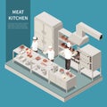 Industrial Kitchen Isometric Composition Royalty Free Stock Photo