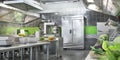 Industrial kitchen. Restaurant modern kitchen