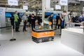 Industrial KUKA robot in booth of Huawei company at CeBIT