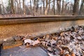 Industrial landscape - fragment of an old german single-track railway close-up Royalty Free Stock Photo