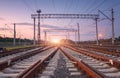 Industrial landscape with railroad junction Royalty Free Stock Photo