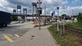 Industrial landscape with railroad tracks