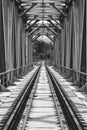 Railway bridge, black and white photo Royalty Free Stock Photo