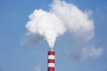 Industrial landscape. Thermal power plant with smoking chimneys Royalty Free Stock Photo