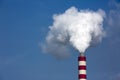 Industrial landscape. Thermal power plant with smoking chimneys Royalty Free Stock Photo