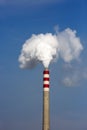 Industrial landscape. Thermal power plant with smoking chimneys Royalty Free Stock Photo