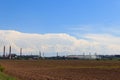 Industrial landscape. View of factory in Nikopol, Dnepropetrovsk region