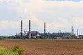 Industrial landscape. View of factory in Nikopol, Dnepropetrovsk region