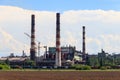 Industrial landscape. View of factory in Nikopol, Dnepropetrovsk region