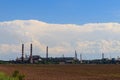 Industrial landscape. View of factory in Nikopol, Dnepropetrovsk