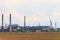 Industrial landscape. View of factory in Nikopol, Dnepropetrovsk region