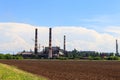 Industrial landscape. View of factory in Nikopol, Dnepropetrovsk region