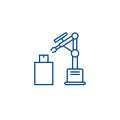 Industrial laser robot line icon concept. Industrial laser robot flat vector symbol, sign, outline illustration.