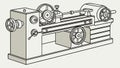Industrial Lathe Machine, Precision Manufacturing Equipment, vector design Generative AI Royalty Free Stock Photo