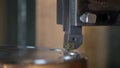 Industrial lathe works metal