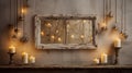 Industrial Light And Magic Inspired Mirror With Candles Picture Frame Royalty Free Stock Photo
