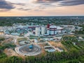 Industrial limestone refinery, aerial view