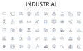 Industrial line icons collection. Experimentation, Subsampling, Quantification, Analysis, Selection, Collection