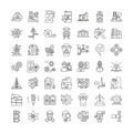 Industrial line linear icons, signs, symbols vector line illustration set