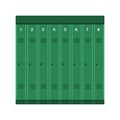 Industrial locker vector metal door box icon. Steel security element storage set. Wall group cabinet key floor Royalty Free Stock Photo