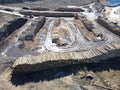 industrial logging aerial photo spring day