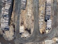 industrial logging aerial photo spring day