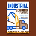 Industrial Logging Machine Promo Poster Vector