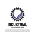Industrial logo with gear concept. Engineering and mechanic sign or symbol. technology icon -vector Royalty Free Stock Photo