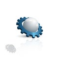 Industrial logo template. Vector logo design. A globe and a gear wheel Royalty Free Stock Photo