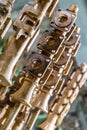 Industrial lost wax models on sprue waiting for shell making, close-up with selective focus Royalty Free Stock Photo