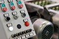 Industrial machine control panel close up Royalty Free Stock Photo