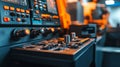 Industrial Machine Control Panel Close Up View Royalty Free Stock Photo