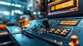 Industrial Machine Control Panel Close Up View Royalty Free Stock Photo