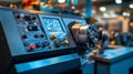 Industrial Machine Control Panel Close Up View Royalty Free Stock Photo