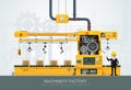 Industrial machine Factory construction equipment engineering vector illustration Royalty Free Stock Photo