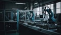 Industrial machine robot, smart modern factory automation using advanced machines Royalty Free Stock Photo