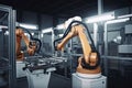 industrial machine robot, smart modern factory automation using advanced machines, industrial 4.0 manufacturing process Royalty Free Stock Photo