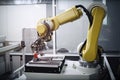 industrial machine robot, smart modern factory automation using advanced machines, industrial 4.0 manufacturing process Royalty Free Stock Photo