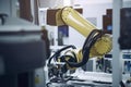 industrial machine robot, smart modern factory automation using advanced machines, industrial 4.0 manufacturing process Royalty Free Stock Photo