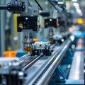 Industrial machinery in action: precision robotics on an automated assembly line
