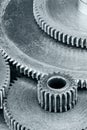 Industrial machinery gear cogwheels of various size Royalty Free Stock Photo