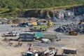 Industrial Machinery Working In A Quarry Excavating Rock