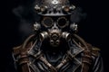 Industrial Man gas mask steampunk. Generate Ai Royalty Free Stock Photo
