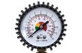 Industrial manometer pressure gauge isolated on a white background. Royalty Free Stock Photo