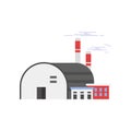 Industrial manufactory building with hangar vector illustration