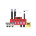 Industrial manufactory building, plant, factory vector illustration